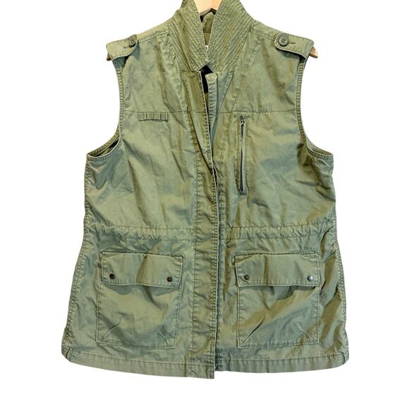 Old Navy Army Green Military Surplus Vest XL Extra Large Longer Length Full Zip - Picture 1 of 11